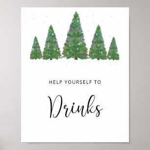Affiche Pins toujours verts Boissons