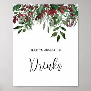Affiche Pins toujours verts Boissons 