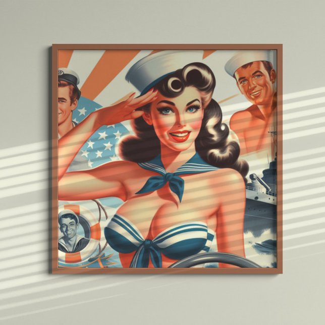 Affiche Pinup à voile mignonne (Créateur téléchargé)