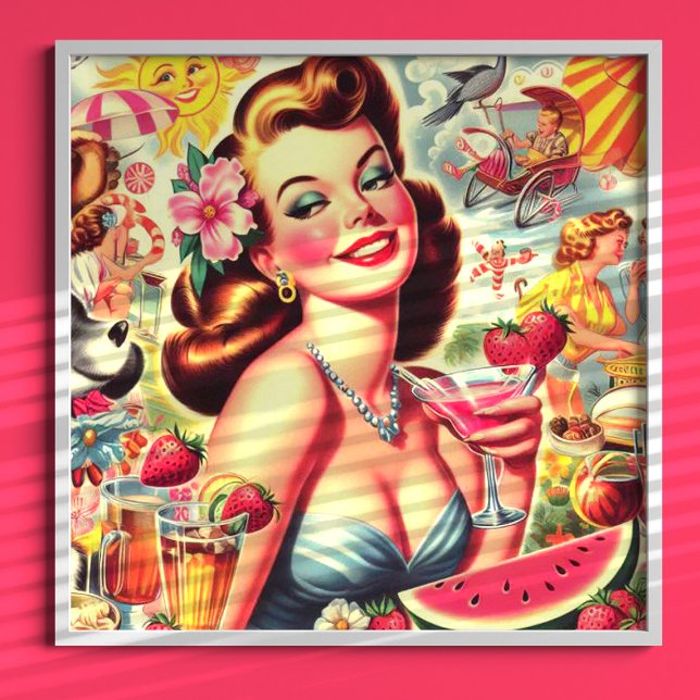 Affiche Pinup Cute Kitsch Retro (Créateur téléchargé)