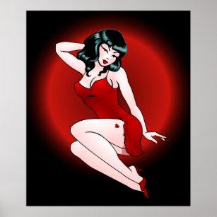 Affiche Pinup Girl Imprime Retro les années 50 Pinup Art C