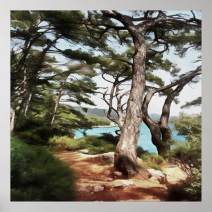 Affiche Pinus pinea Pinetree Forest Painting