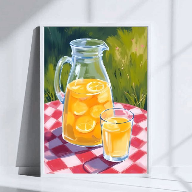 Affiche Pique-nique à la limonade | Citrons Fruit Peint (Créateur téléchargé)