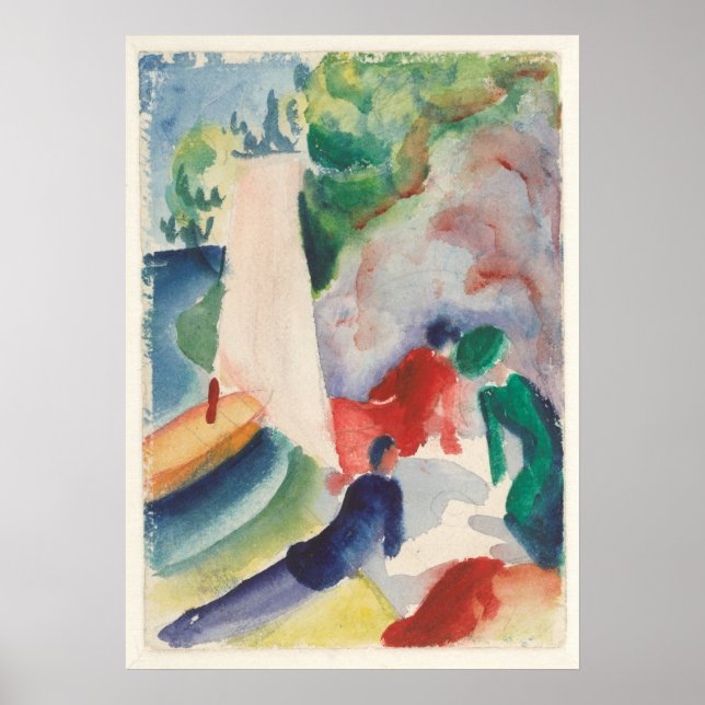 Affiche Pique-nique sur la plage d'août Macke (Devant)