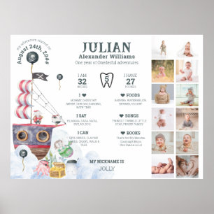 Affiche Pirate 1ère année Photo Jalon 12 Mois Photo