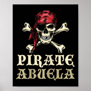 Affiche Pirate Abuela Correspondance crâne Grandma Hallowe