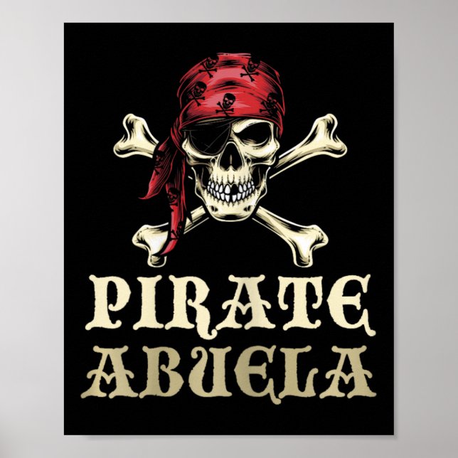 Affiche Pirate Abuela Correspondance crâne Grandma Hallowe (Devant)
