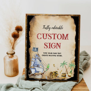 Affiche Pirate Anniversaire Panneau de table