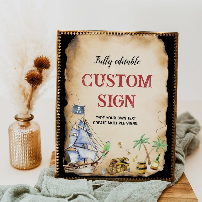 Affiche Pirate Anniversaire Panneau de table (Créateur téléchargé)