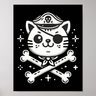 Affiche Pirate Cat Pirate Crew Anniversaire