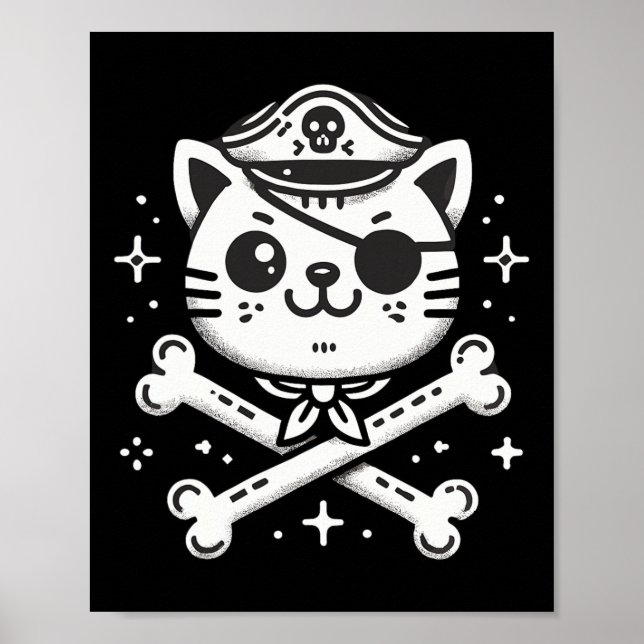 Affiche Pirate Cat Pirate Crew Anniversaire (Devant)