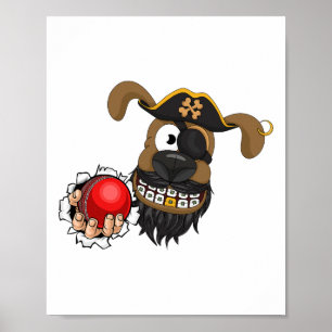 Affiche Pirate Cricket Et Se Ll Croisière Caraïbes Drôle D