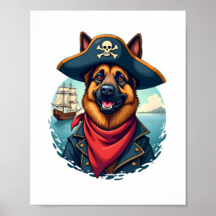 Affiche Pirate de chien berger allemand