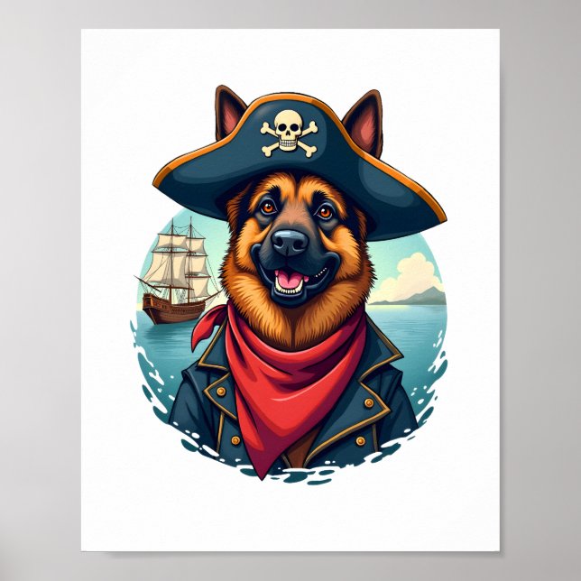 Affiche Pirate de chien berger allemand (Devant)