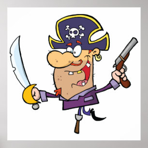 Affiche Pirate de dessin animé