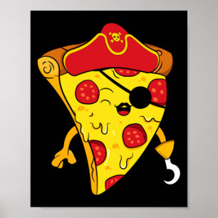 Affiche pirate de la mer des Caraïbes garçon pizza
