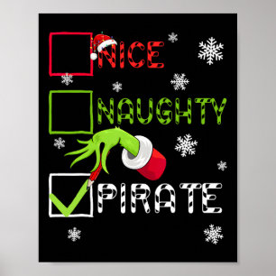 Affiche Pirate de Noël drôle vilain Hommes Femmes Enfant