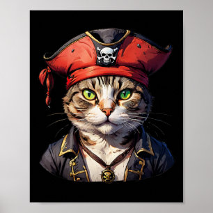 Affiche Pirate Et Chat Le Boucanier Feline