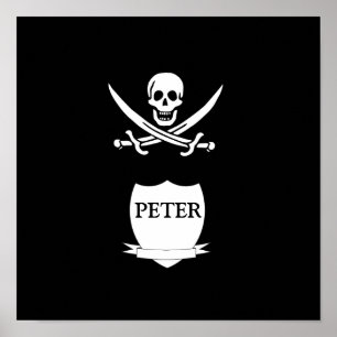Affiche Pirate et monogramme