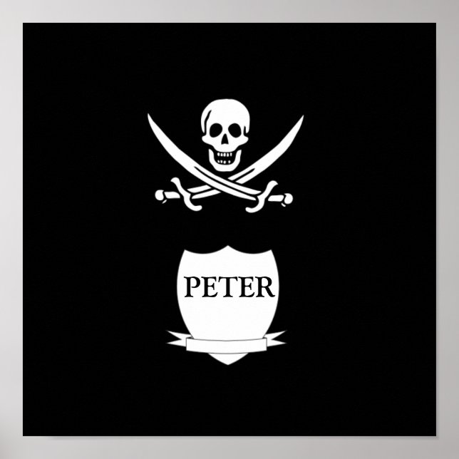 Affiche Pirate et monogramme (Devant)