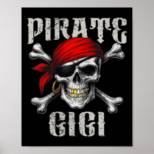 Affiche Pirate Gigi Jolly roger Drapeau Et Crossbones Crân