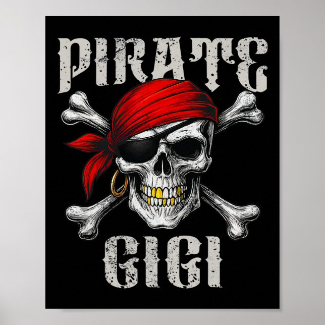 Affiche Pirate Gigi Jolly roger Drapeau Et Crossbones Crân (Devant)