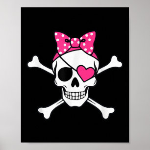 Affiche Pirate Girl Skull Coeur tenue Toddler Valentine P