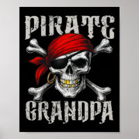 Pirate Grand-Père Jolly roger Drapeau Et Crossbon 