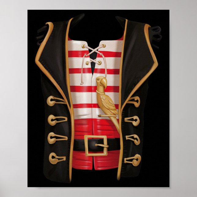 Affiche Pirate Halloween Enfants Costume Tee (Devant)