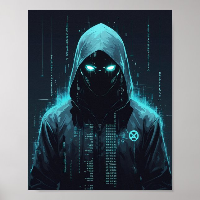 Affiche Pirate Informatique Encagoulé (Devant)