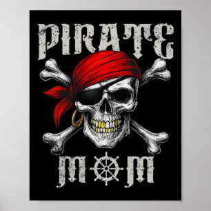Affiche Pirate Maman Jolly roger Drapeau Et Crossbones Crâ