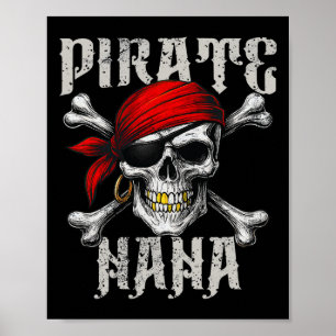 Affiche Pirate Nana Jolly roger Drapeau Et Crossbones Crân