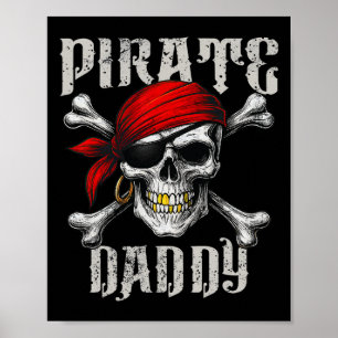 Affiche Pirate Papa Jolly roger Drapeau Et Crossbones Crân