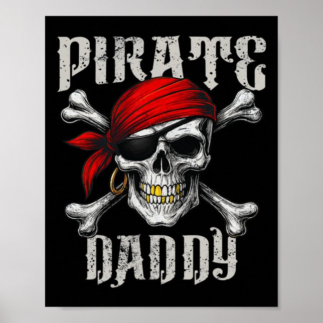 Affiche Pirate Papa Jolly roger Drapeau Et Crossbones Crân (Devant)