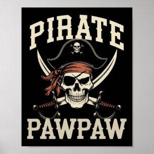 Affiche Pirate Pawpaw Funny Capitaine Halloween Costume Pa