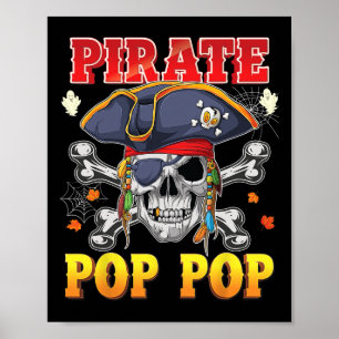 Affiche Pirate Pop-pop Skull Crossbones Halloween Costume