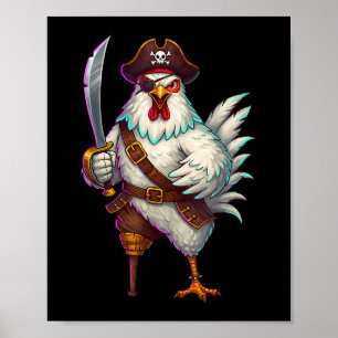 Affiche Pirate Poulet Drôle Costume D'Halloween Pour Homme