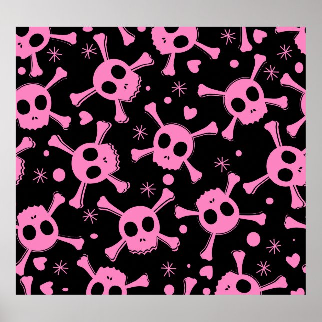 Affiche Pirate Skull : Girlish Hearts Motif (Devant)