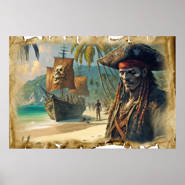 Affiche Pirate sur l'île au trésor (Devant)