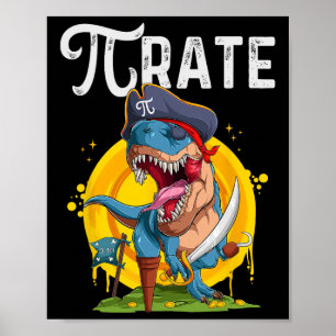 Affiche Pirate T-rex Pi Rate Dino Pi Rate Math Geek Drôle