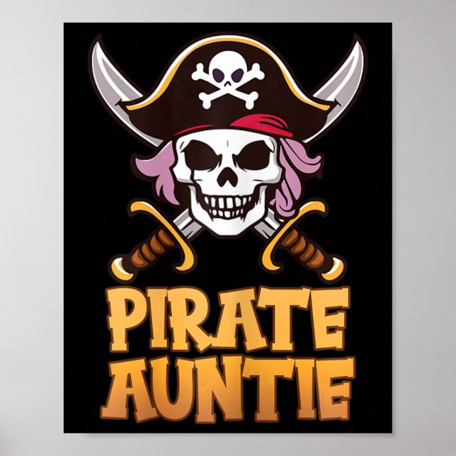 Affiche Pirate Tante Drôle Capitaine Correspondant Hallowe (Devant)