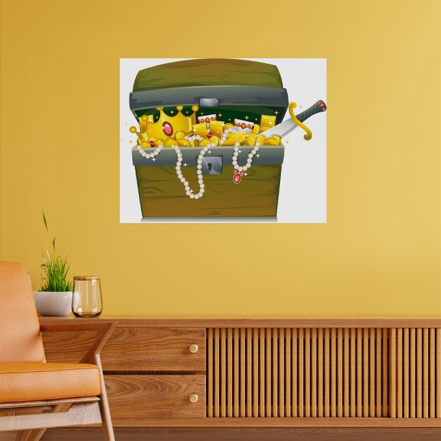 Affiche Pirate Treasure Chest with Jewels and Sword (Créateur téléchargé)