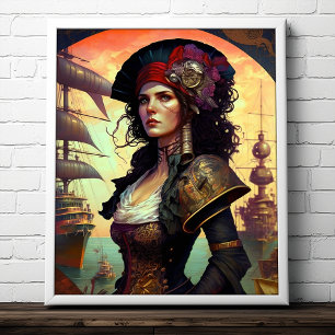 Affiche Pirate Woman Imaginaire Art