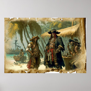 Affiche Pirates dans l'île au trésor