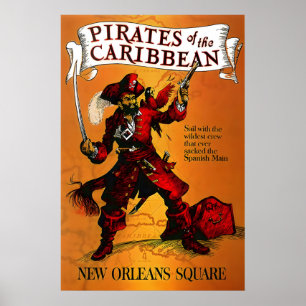 Affiche Pirates des Caraïbes 1967 Disneyland
