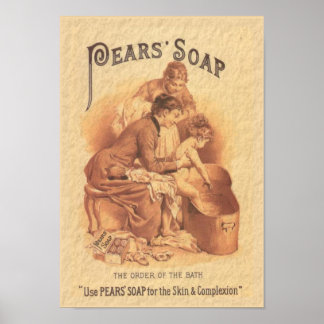 Affiche Pires Savon bain l'enfant