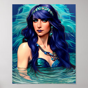 Affiche Pisces Mermaid Queen Art Imaginaire original