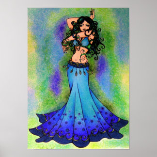 Affiche Pisces ventre Danseur Astrologie Signal Danse vent
