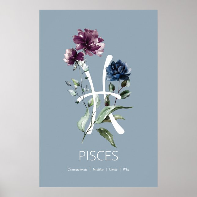 Affiche Pisces Zodiac Star Signal Art Imprimer (Devant)