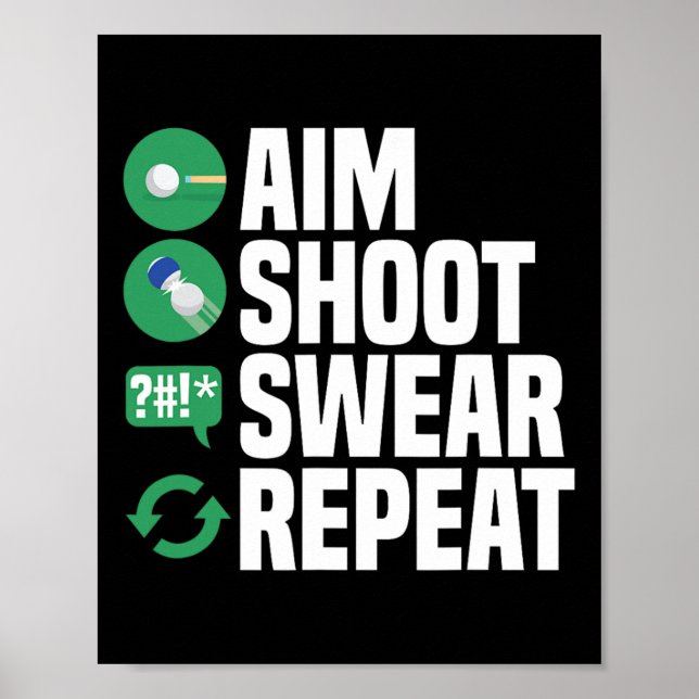 Affiche Piscine Aim Shoot Swear Funny (Devant)